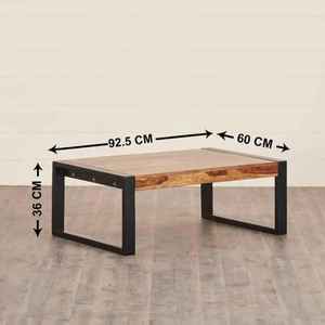 Mesa de centro plegable de madera de mango estilo indio moderno hecha a mano con marco de acero para sala de estar dormitorio uso al aire libre - Product Image 3