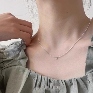 Cherry Necklace For Women Silver Clavicle Chain Plain Pendant Everyday Wear Fine Beaded Jewelry - Product Image 3