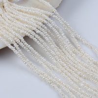 Collier de perles d'eau douce naturelles blanches, bouton de 2,5-3 mm