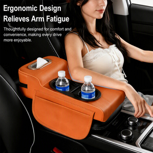 Organizador de Armazenamento para Apoio de Braço de Carro, Almofada Elevatória para Console Central, Apoio de Cotovelo para Vão do Assento Automotivo, Suporte para Garrafa de Água - Product Image 4