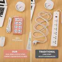 Multiprise universelle 4 ports USB, compacte en ABS, avec interrupteur à une touche, câble de 1,8 m, prise UE à 90 degrés, pour la maison et le bureau