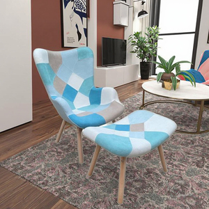 Meubles de salle à manger, <span class=keywords><strong>fauteuil</strong></span> patchwork luxe moderne, canapé contemporain au <span class=keywords><strong>design</strong></span> nouveau avec <span class=keywords><strong>repose</strong></span>-pieds - Product Image 4