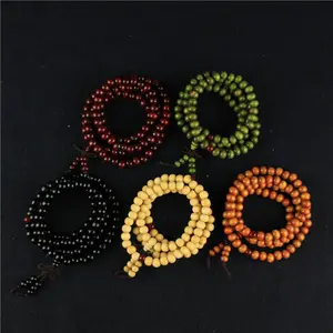 Wholesale Unisex 108 Natural Wood Beads Men's Bracelet Tiger Sandalwood Prayer Rosary Meditation Mala Necklace