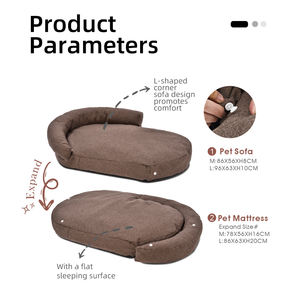 <span class=keywords><strong>Pet</strong></span> <span class=keywords><strong>Bed</strong></span> Factory Hot Selling Erweiterbare 2-Wege-Verwendung Design Flecken abweisende wasser abweisende ovale Hunde matratze Bett - Product Image 3