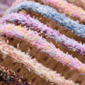 WEGOOODZF <span class=keywords><strong>Lacets</strong></span> de chaussures de sport unisexes en toile épaisse et plate, colorés, doux et moelleux, de 13 mm de large, style chenille - Product Image 2