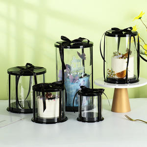 透明性の高い<span class=keywords><strong>2</strong></span>インチラウンドデザート包装ディスプレイ収納ギフトパーティー再利用可能クリアケーキボックス紙蓋付き - Product Image 1