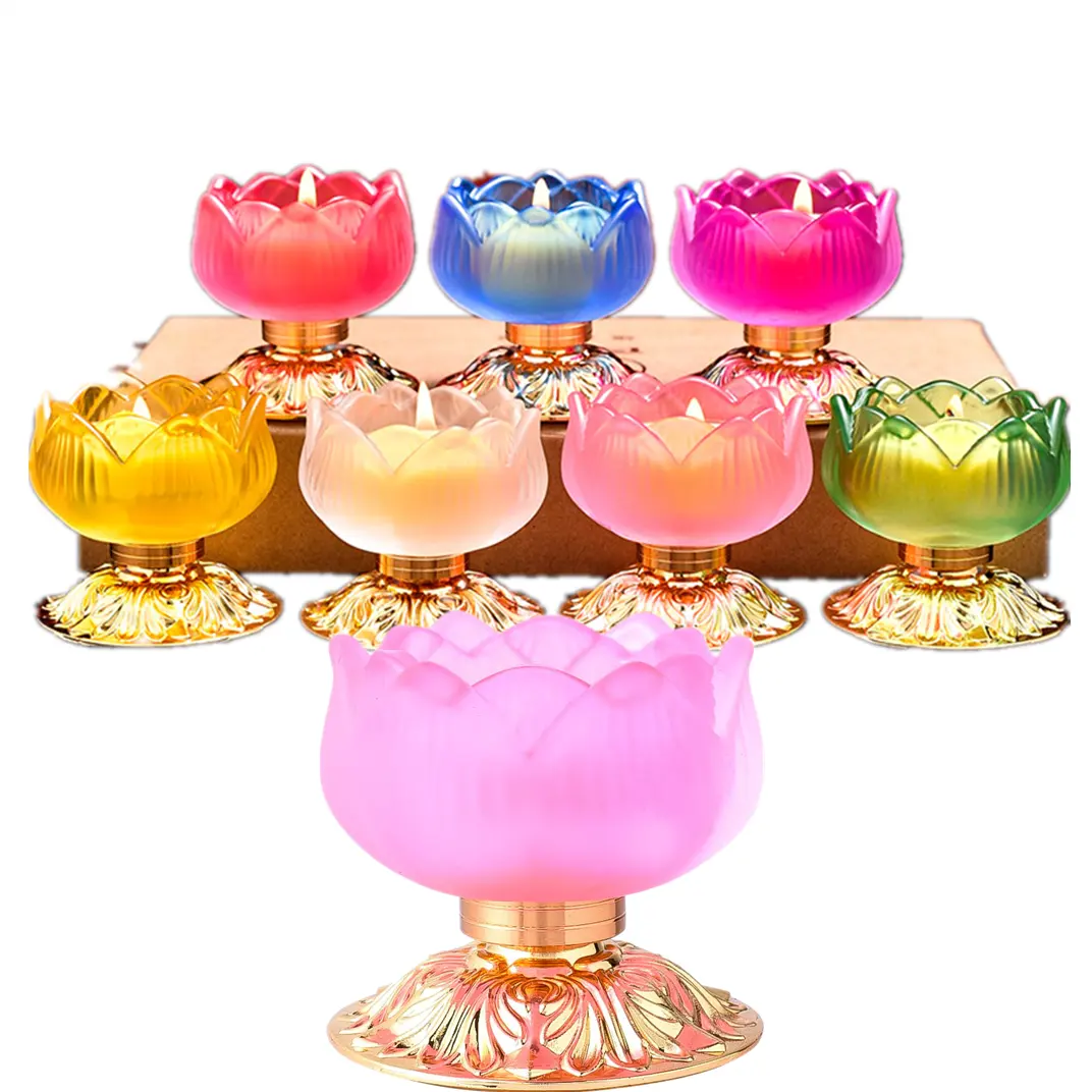 Lotus Bulk Porta Velas เชิงเทียน,แท่นวางเทียนแก้วสีคริสตัล