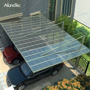 Auvent de toit pour voiture <span class=keywords><strong>double</strong></span>, moderne, imperméable, gris, en aluminium, pour jardin, terrasse, garage, abri de voiture, parking extérieur - Product Image 4