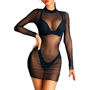 Lingerie Sexy Femmes Stretch <span class=keywords><strong>Jupon</strong></span> Mini Voir À Travers <span class=keywords><strong>Sous</strong></span>-<span class=keywords><strong>Robe</strong></span> D'été Plage Cover up Club Slips Plus La Taille 4XL - Product Image 1