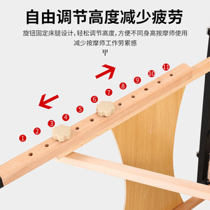 Cama de masaje plegable de madera de haya negra portátil para terapia de spa en casa - Product Image 3