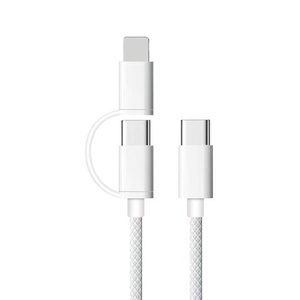 Câble de <span class=keywords><strong>charge</strong></span> <span class=keywords><strong>rapide</strong></span> 2 en 1 tressé USB C vers Lightning pour <span class=keywords><strong>iPhone</strong></span> 16 15 14 13 12 <span class=keywords><strong>11</strong></span> 8, câble de <span class=keywords><strong>charge</strong></span> <span class=keywords><strong>rapide</strong></span> PD 2-en-1 60W 20W, câble de données - Product Image 1