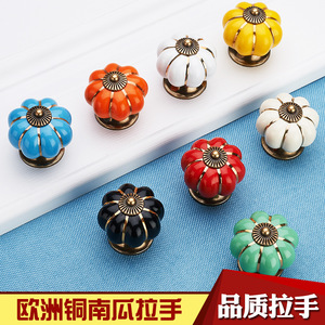 Diyin <b>Ceramic</b> Pumpkin Handle Zinc Alloy Novelty Shape Cabinet Drawer <b>Knob</b> Easy Installation - Product Image 2
