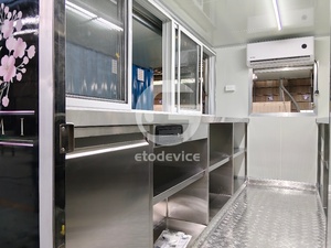 ETO 3.5M Aluminum Food Truck Trailer Mobile Food Cart Tow <b>Bar</b> Concession Vehicle Hot Dog Street Catering for Sale USA - Product Image 5
