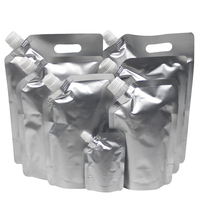 Sachets souples à bec verseur autoportants en aluminium argenté avec buse de succion pour liquides, boissons, gelées et eau, 50ml 100ml 150ml