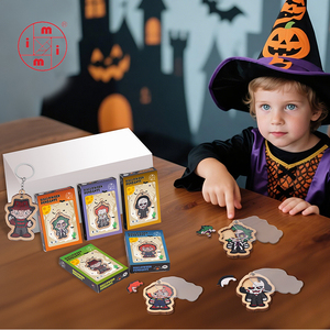 Llavero de madera con rompecabezas en miniatura de Halloween, colgante 3D con temática de <span class=keywords><strong>Beetlejuice</strong></span>, regalo para fiestas de Halloween para niños y adultos - Product Image 1