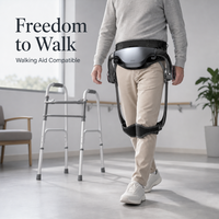 Exosquelette de rééducation électrique portable, pliable et léger avec apprentissage de mouvement par IA pour l'entraînement à la marche et les soins aux personnes âgées