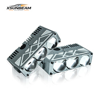 Projecteur LED CNC 100W à 3 lentilles, 10000LM, faisceau H/L, 3 couleurs, Bi-LED, lumière externe universelle pour toutes les voitures tout-terrain