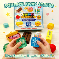 Kit de 8 jouets sensoriels anti-stress en boîte, en maltose, en forme de cubes de fraise, chocolat et beurre, lot en vrac