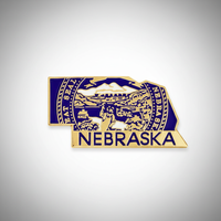 GREPAS GIFTS Épinglette de revers en forme de drapeau de l'État du Nebraska plaqué or, 1,25 pouce