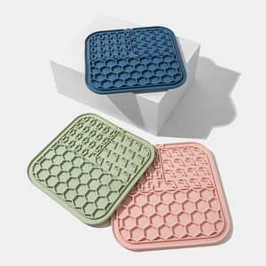 New Arrival Custom Logo Square Animal Print Eco-Friendly Silicone Dog Lick <b>Mat</b> Waterproof Durable Feeder Bowl Accessory for Pets - Product Image 3