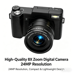 180° Rotatable Digital <b>Camera</b> 5K Video Recording 12.0MP CMOS Max 75MP 3" 640*480 IPS Screen 1300mAh Battery Professional Photogr - Product Image 3