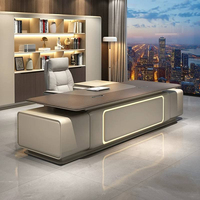 Bureau de direction modulaire de luxe en forme de L - Ajustable, résistant à l'eau, en bois écologique, moderne, pré-assemblé