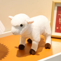 Porte-clés personnalisé en peluche douce de chèvre, agneau ou mouton noir et blanc, idéal pour la vente en gros