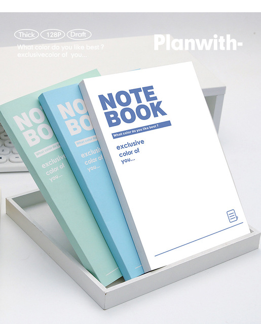 B5 Notebook A5 Thickened Office Simple Hardcover  Horizontal Line Blank Student Notepad Gift 128 Sheets School