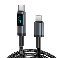Kabel Pengisi Daya PD100W Dual-Type C Kabel Data Digital Cerdas untuk Universal untuk Ponsel Android Laptop Cepat