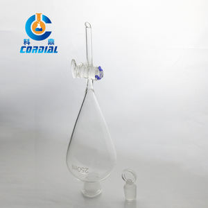 1543 CORDIAL Pabrik Langsung Harga Kualitas Tinggi Lab Glassware Bentuk Pir Kaca Corong Pemisah - Product Image 5