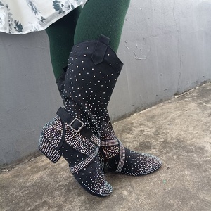 Bottes <span class=keywords><strong>de</strong></span> <span class=keywords><strong>danse</strong></span> <span class=keywords><strong>de</strong></span> luxe personnalisées avec strass en cristal coloré pour femmes, talons scintillants pour salsa, bachata, performance, <span class=keywords><strong>danse</strong></span> <span class=keywords><strong>sociale</strong></span> - Product Image 4