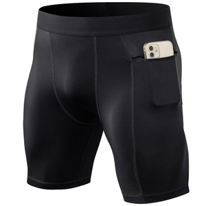 Shorts de sport pour hommes à séchage rapide en mesh de haute qualité avec poche zippée et coutures renforcées, idéal pour la gym et le fitness - Product Image 4