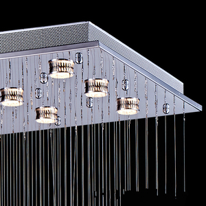 Lampadario Moderno a Piramide Quadrata in Cristallo con Lampadine G10, Lampada a Sospensione per Arredamento Soggiorno e Hotel - Product Image 6