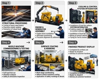 Générateur diesel Wagna DC1650 1200 kW 1500 kVA 50 Hz 1500 tr/min refroidi par eau triphasé pour l'exploitation minière et industrielle, moteur Weichai, démarrage 24 V CC