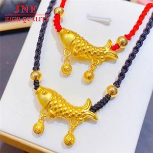 Or alluvial comme droit comme pluie carpe coude pendentif femme niche tour de cou bonne chance continu Koi petit <span class=keywords><strong>poisson</strong></span> <span class=keywords><strong>rouge</strong></span> collier approvisionnement - Product Image 6