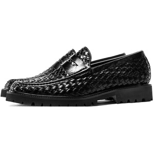 Chaussures décontractées habillées à bout pointu pour hommes, chaussures de bureau formelles à lacets, respirantes, antidérapantes, légères, patchwork - Product Image 1