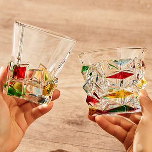 Vaso <span class=keywords><strong>de</strong></span> Whisky y Bourbon <span class=keywords><strong>de</strong></span> Lujo, Pintado a Mano, Vintage, <span class=keywords><strong>de</strong></span> Vidrio Coloreado, <span class=keywords><strong>para</strong></span> Agua, Jugo, Cerveza, <span class=keywords><strong>Licores</strong></span>, <span class=keywords><strong>para</strong></span> el Hogar, Bar, Regalo - Product Image 6