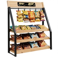 Présentoir à bonbons 3 niveaux en bois et métal Mystique Maison – Organisateur multifonctionnel pour snacks, idéal pour magasin, cuisine et usage domestique