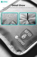 Dompet Leher Tersembunyi COTECI Travel dengan Pengatur Kawat yang Diperkuat, Pemblokir RFID, Tempat Paspor, Dompet Leher Perjalanan RFID