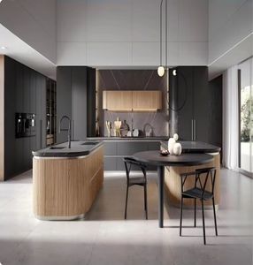 Meuble de cuisine modulaire Zofa, design moderne, comptoir en quartz, avec îlot de rangement, robinet de cuisine - Product Image 1