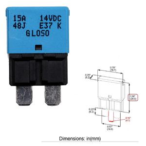 Disjoncteurs à réinitialisation automatique E37 5A/ 10A/ 15A/ 20A/ 25A/ 30A, disjoncteurs ATC/ATO à profil bas, 12V DC, pour voiture, marine, camping-car, solaire - Product Image 2