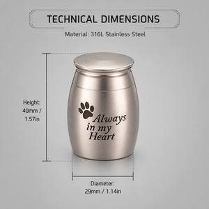 Mini Köpekler Evcil Hayvan Hatıra <span class=keywords><strong>Urn</strong></span> Külleri Paslanmaz Çelik Su Geçirmez Vidalı Kapak Silindirik Klasik Basit Tasarım Dayanıklı Küçük Paylaşım - Product Image 4