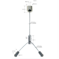 Couleur noire 1.2*1000mm support de fil en acier inoxydable pince à fil réglable et kit de suspension de câble en forme de Y