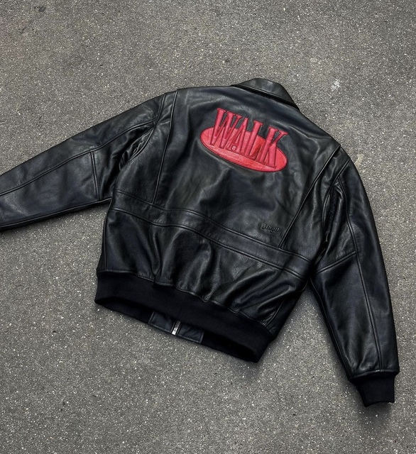 Custom logo 3D Embossed Embroidered Multi Pocket Heavy Real Leather Cowhide Genuine Leather Jacket Men