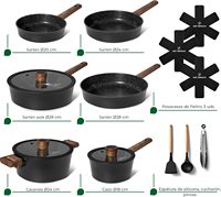 Ensemble de casseroles et poêles antiadhésives durables de 15 pièces pour la cuisson à domicile