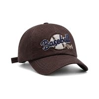 Casquette de baseball marron tendance brodée à pois pour papa, 100 % coton, 6 panneaux, réglable, pour homme adulte, personnalisable, vente en gros