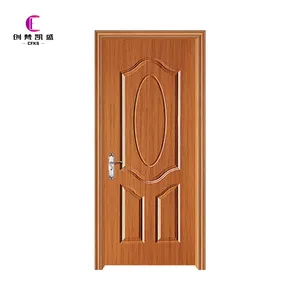 Modern Walnut Solid Core Interior Room Door Dark Wooden Door Design Prehung Hotel Door