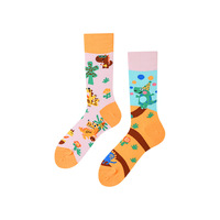 Quentin Femmes Mode Chaussettes Designer Coton Mismatch AB Chaussettes Haute Qualité pour Filles Art Crazy Chaussettes Fantaisie Cool