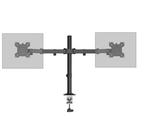 Support de bureau à double moniteur entièrement réglable fabriqué en usine pour des écrans d'ordinateur Max <span class=keywords><strong>27</strong></span> <span class=keywords><strong>pouces</strong></span> Max 10kg chaque <span class=keywords><strong>bras</strong></span> - Product Image 1