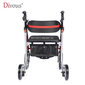 <b>Walker</b> & <b>Rollator</b> 4wheel with Seat Cane Chair Height Adjusts Walking Aid for Elderly Handicap - Product Image 2